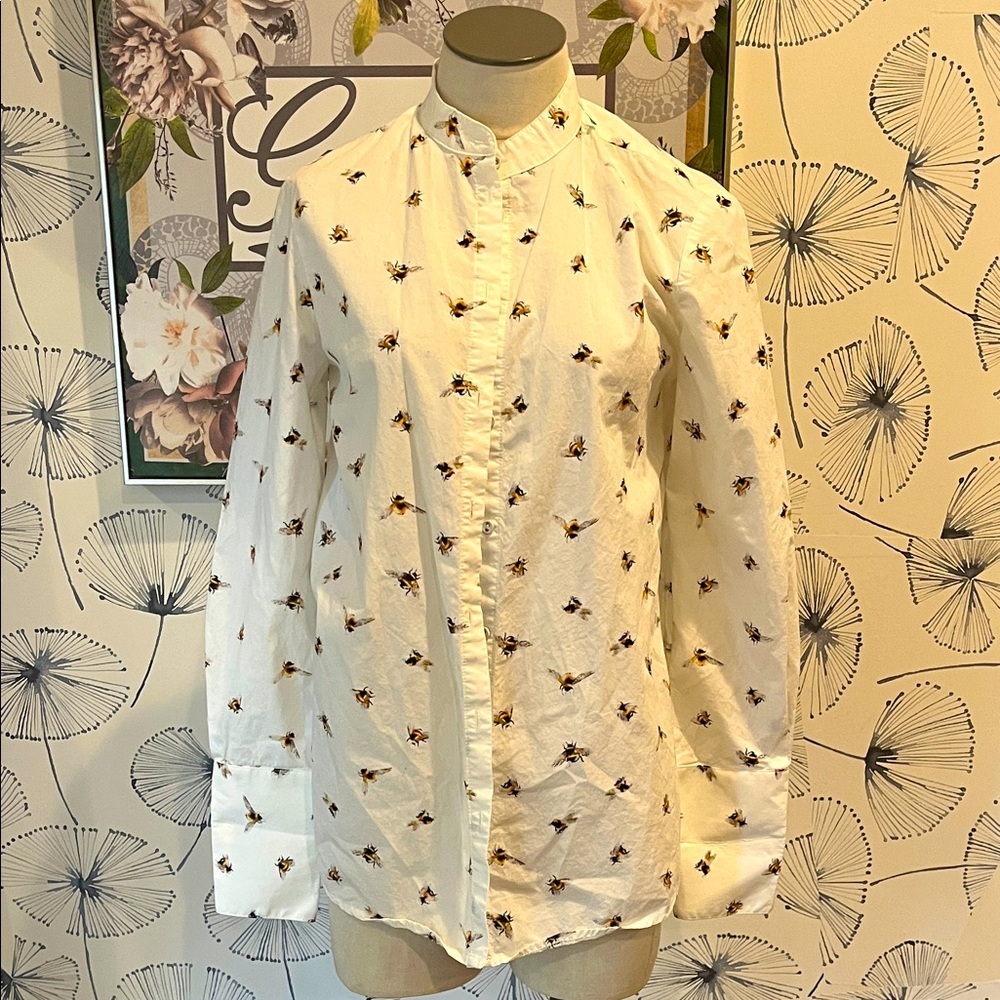 Victoria BECHAM XS for target White Floral Print Shirt